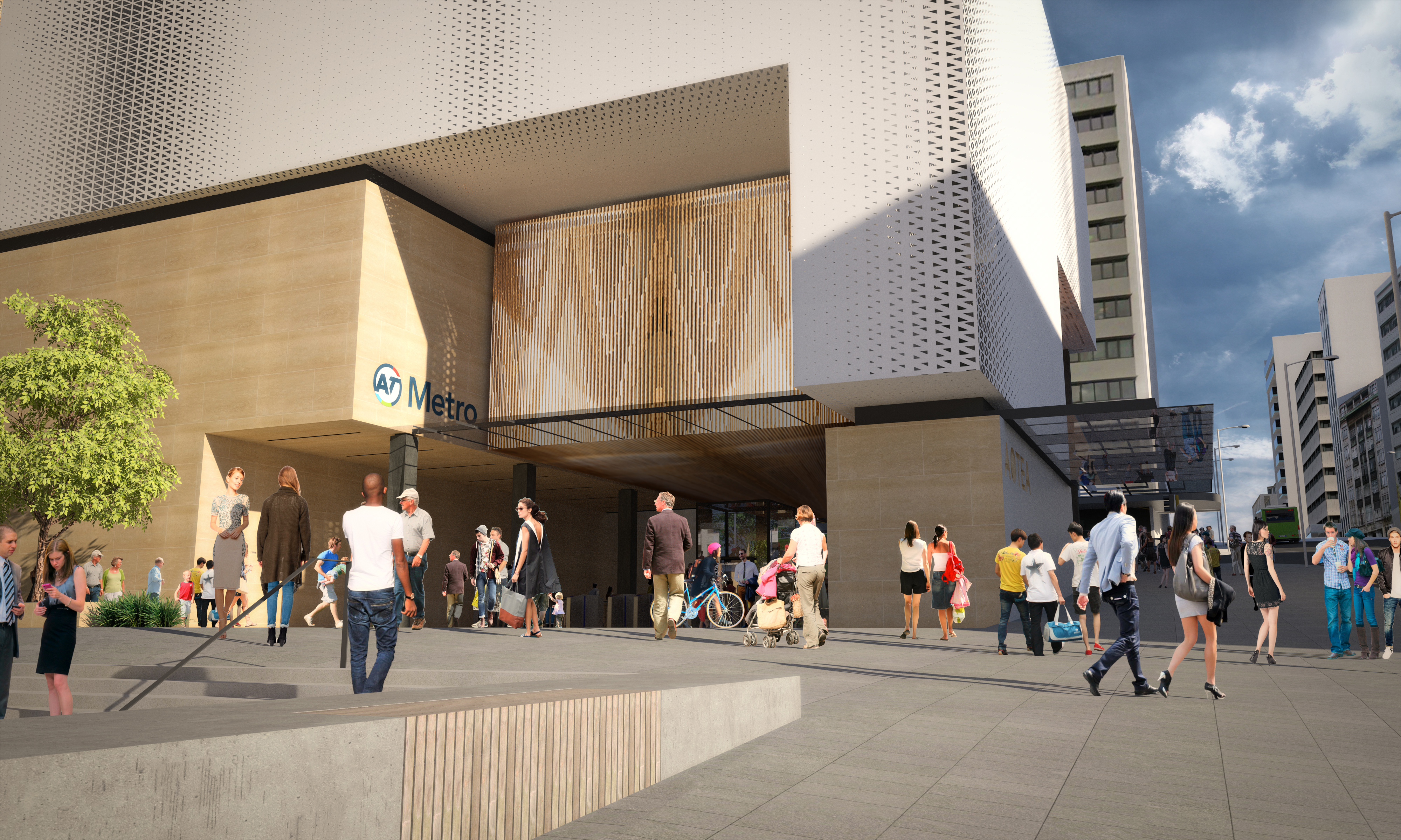 Artist’s impression of the train station in upper Albert Street.
