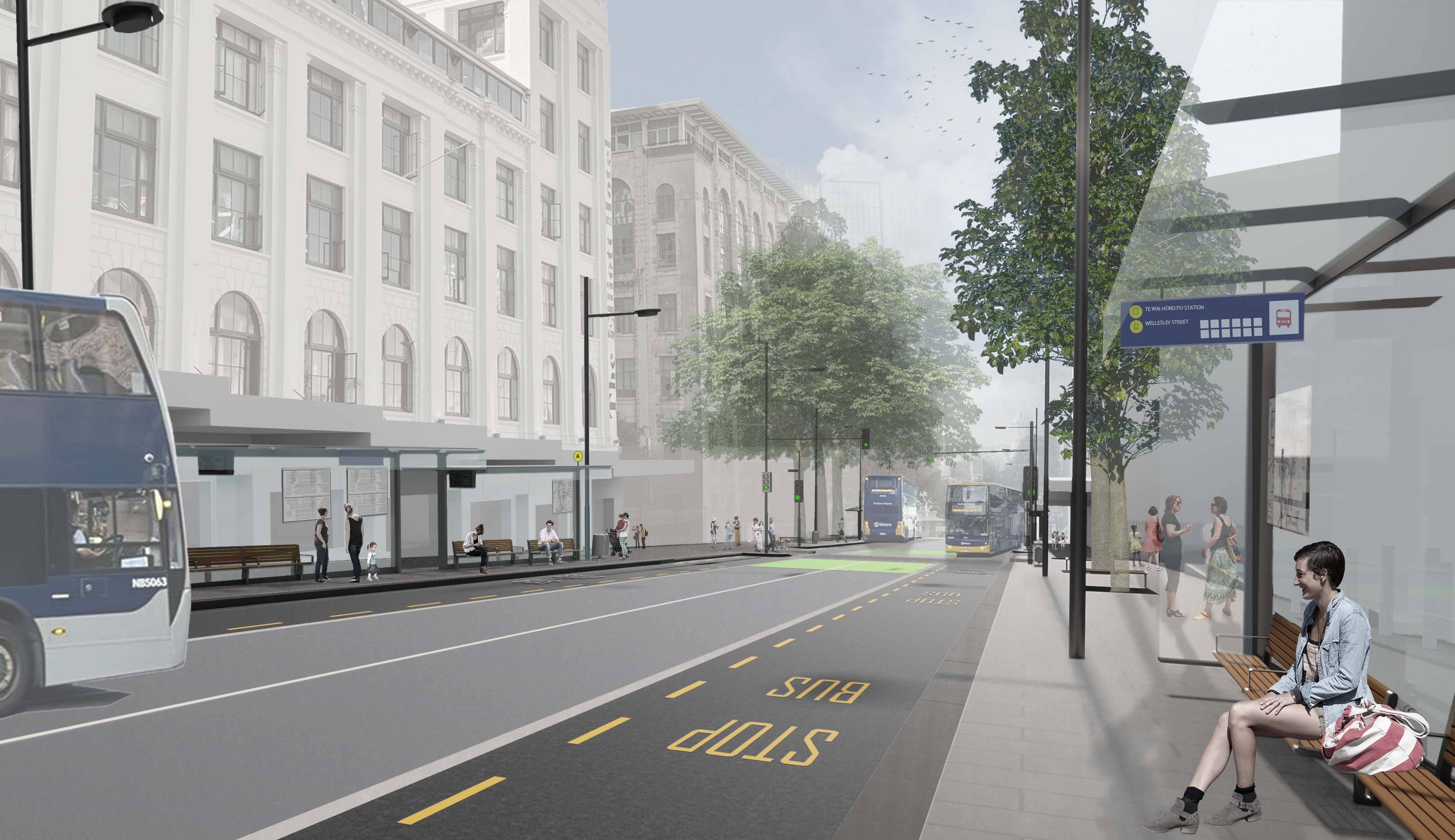 Wellesley Street bus interchange render 